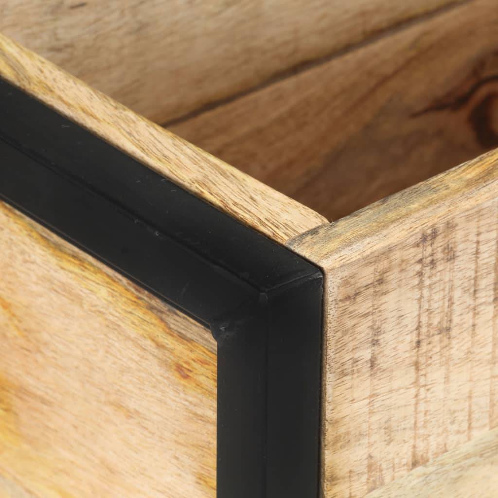 Jardinière bois de manguier et acier naturel et noir 60 x 20 x 68 cm - PANGIVO - Image 6
