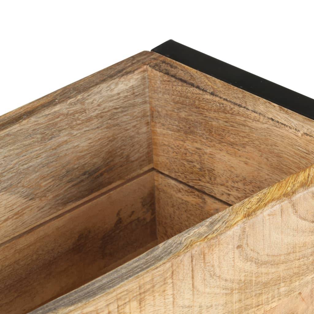 Jardinière bois de manguier et acier naturel et noir 60 x 20 x 68 cm - PANGIVO - Image 5