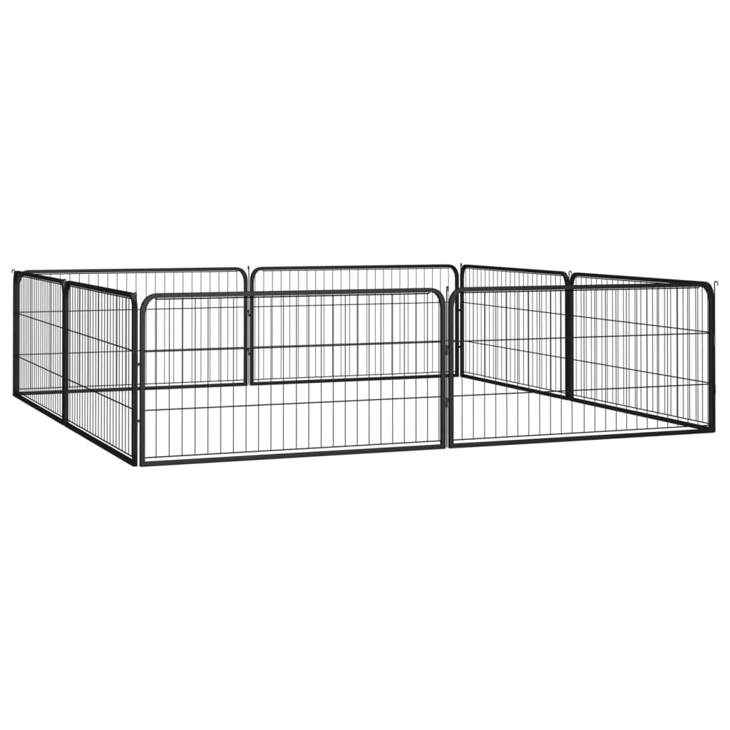 Vidaxl - Parc pour chien 8 panneaux Noir 100x50cm Acier enduit de poudre vidaXL 3115967 - Imagen 8
