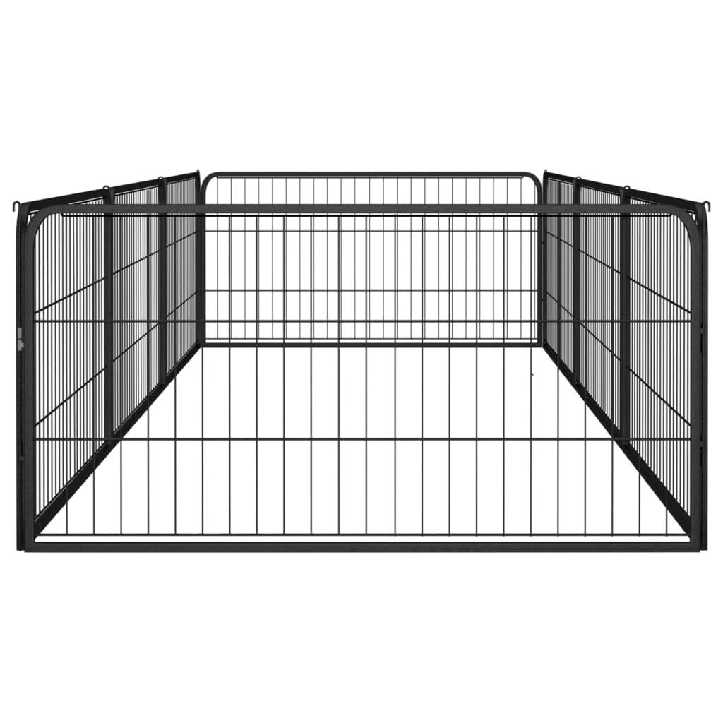 Vidaxl - Parc pour chien 8 panneaux Noir 100x50cm Acier enduit de poudre vidaXL 3115967 - Imagen 5