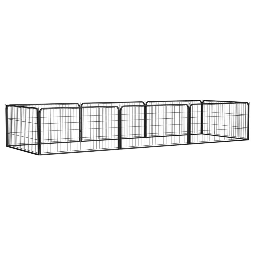 Vidaxl - Parc pour chien 8 panneaux Noir 100x50cm Acier enduit de poudre vidaXL 3115967 - Imagen 1
