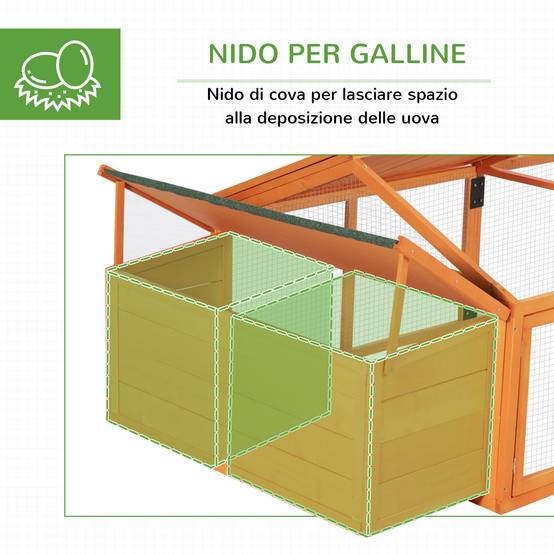 Parc Poulailler en Bois avec Grillage pour 4-8 Poules Toit Ouvrant 240x113x76cm - ComfortXL Outdoor Living - Image 9