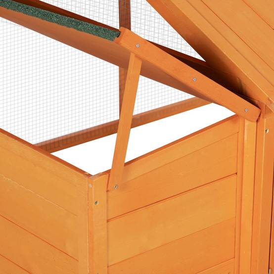Parc Poulailler en Bois avec Grillage pour 4-8 Poules Toit Ouvrant 240x113x76cm - ComfortXL Outdoor Living - Image 10