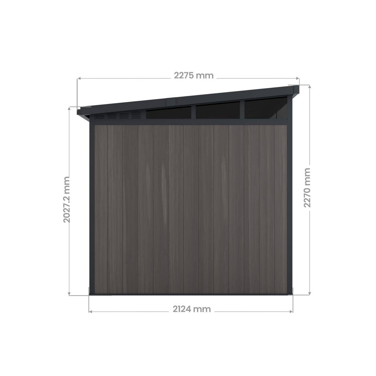 Direct Abris - Abri de Jardin Bois Composite 4m2 Gris 237x223x227cm EVORA - Cabane a Outils - Local a Vélo - Image 9