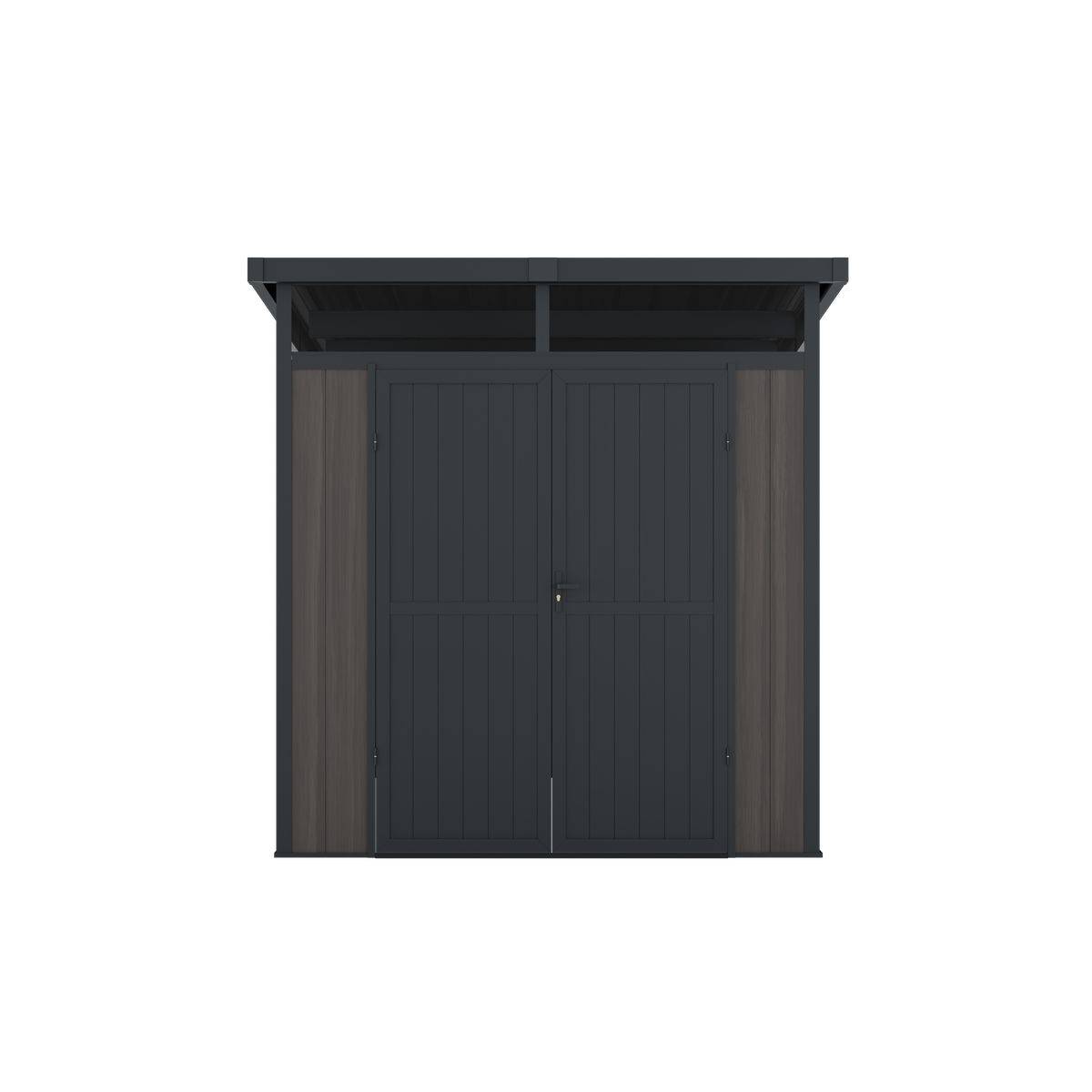 Direct Abris - Abri de Jardin Bois Composite 4m2 Gris 237x223x227cm EVORA - Cabane a Outils - Local a Vélo - Image 5