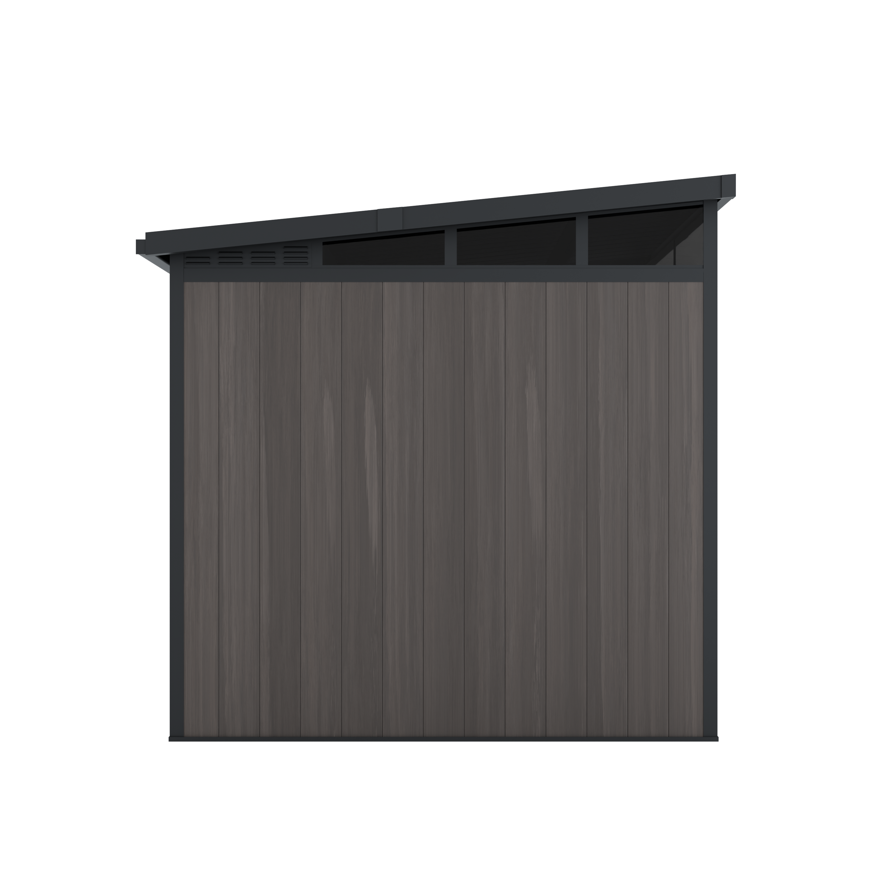 Abri de Jardin Bois Composite 4m2 Gris 237x223x227cm EVORA - Cabane a Outils - Local a Vélo - Image 6