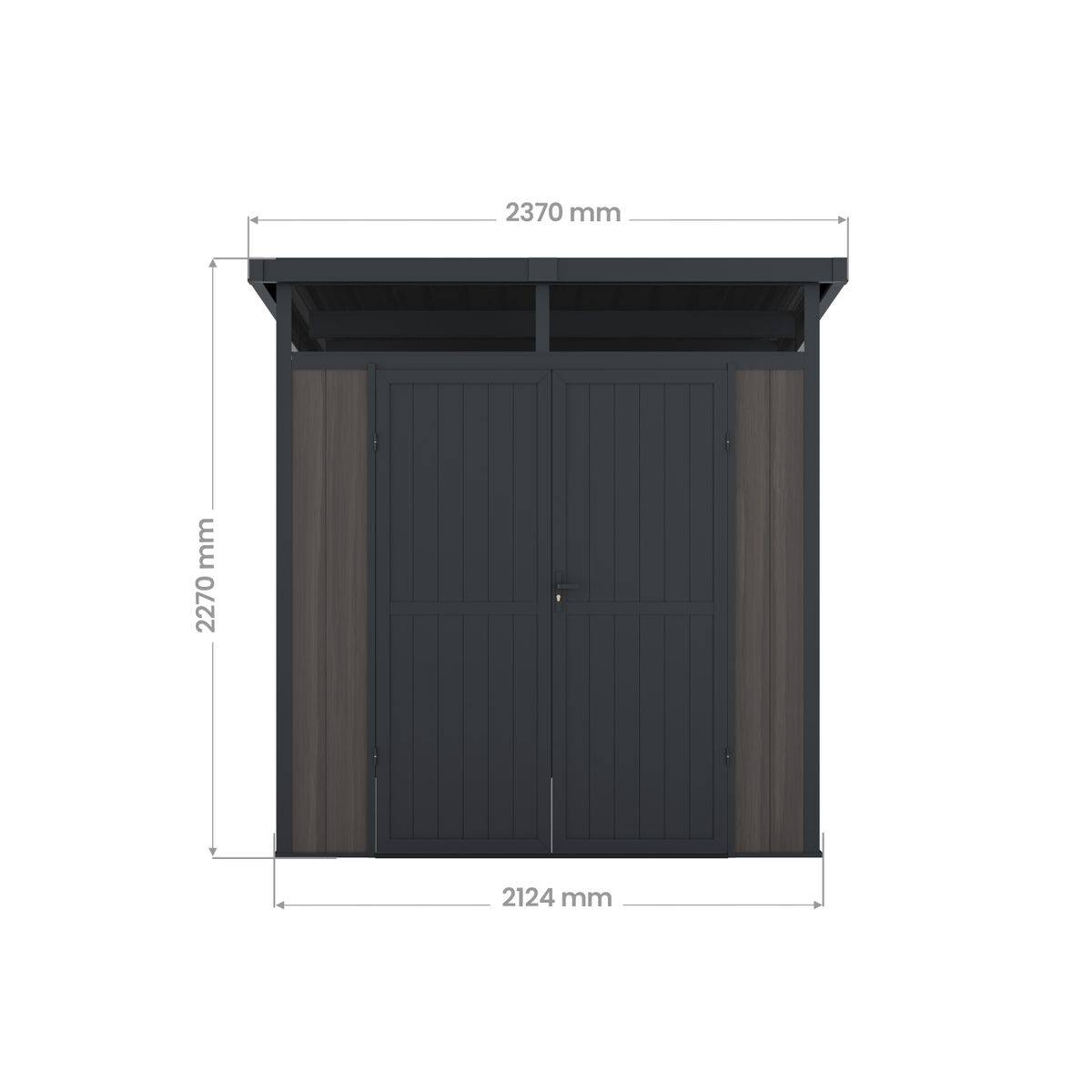 Direct Abris - Abri de Jardin Bois Composite 4m2 Gris 237x223x227cm EVORA - Cabane a Outils - Local a Vélo - Image 8
