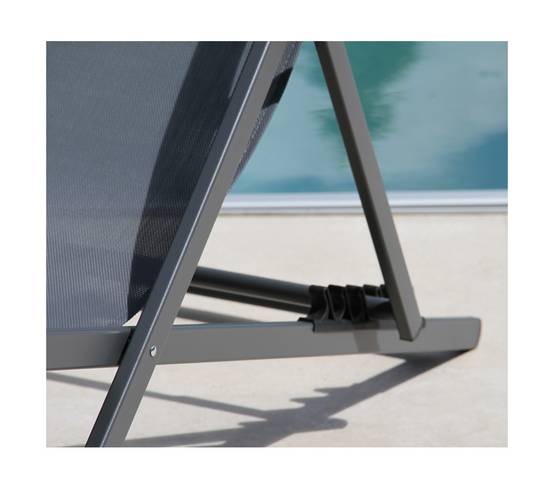 Salon de jardin en aluminium 2 places bleu canard ATHOS - Imagen 4