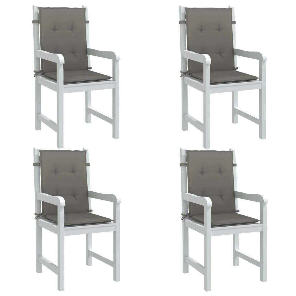 ComfortXL - Lot de 4 Coussins Dossier Bas Polyester Anti-glisse pour Chaise de Jardin Gris Foncé Mélangé 100x50cm – ComfortXL Outdoor Living