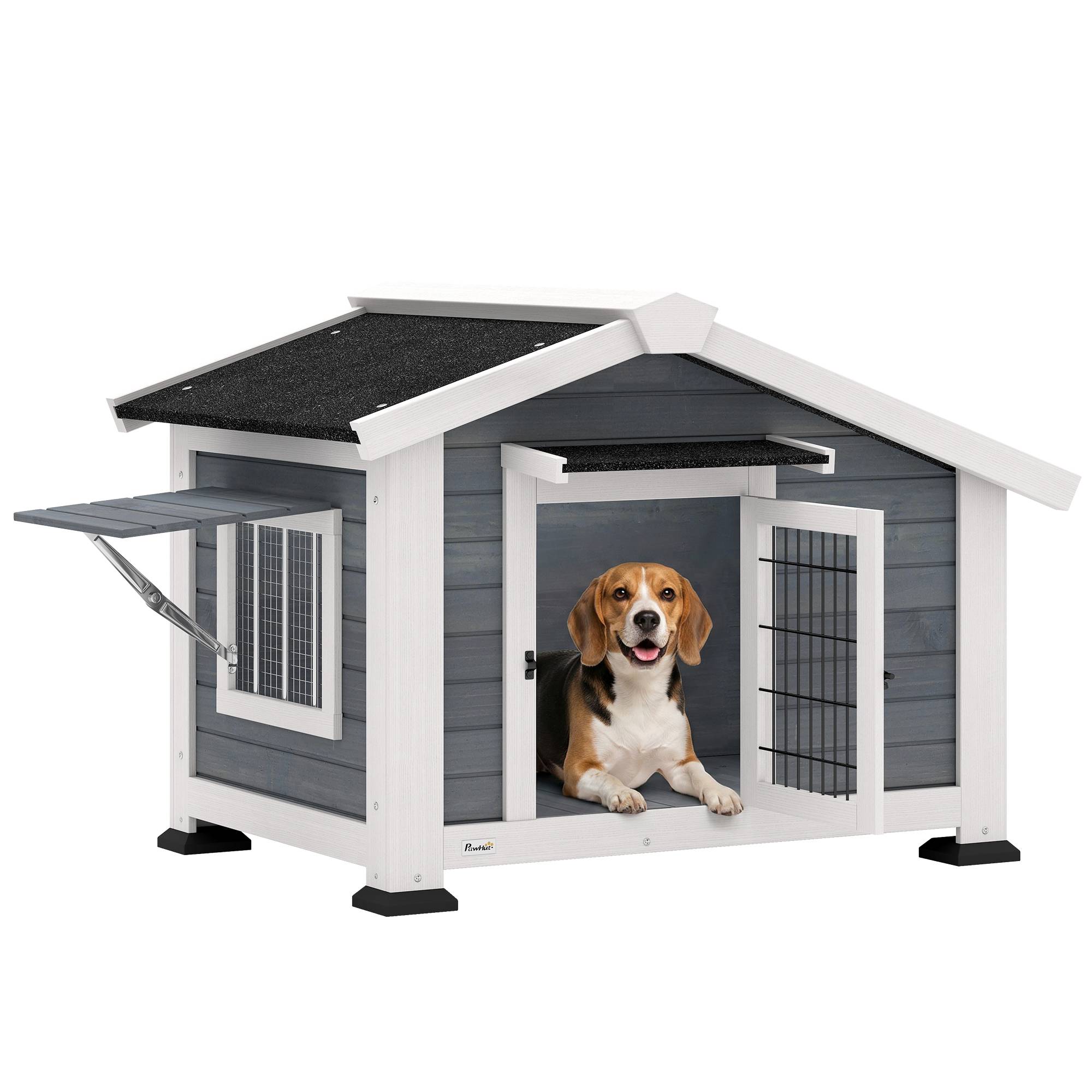 Niche extérieure pour chien en bois, 98x76x69.5cm - Image 1