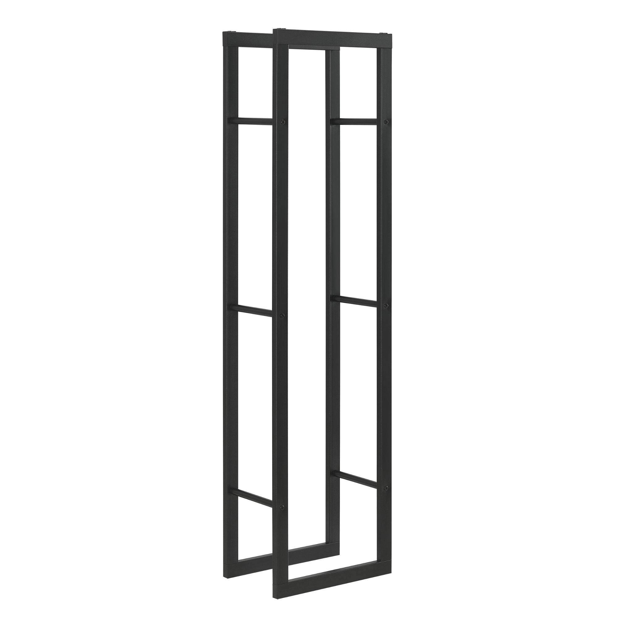 Helloshop26 - Porte-bûches robuste range-bûches solide support pour bois de chauffage rangement efficace pour intérieur extérieur acier laqué 40 x 150 x 25 cm noir - Imagen 1