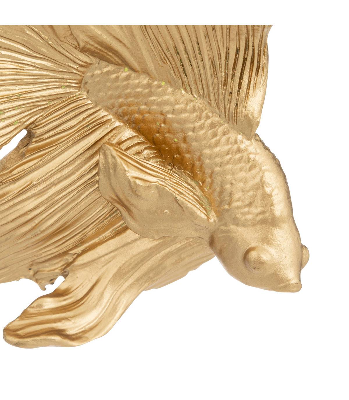 Objet déco Poisson en résine dorée H 12 cm - Imagen 2