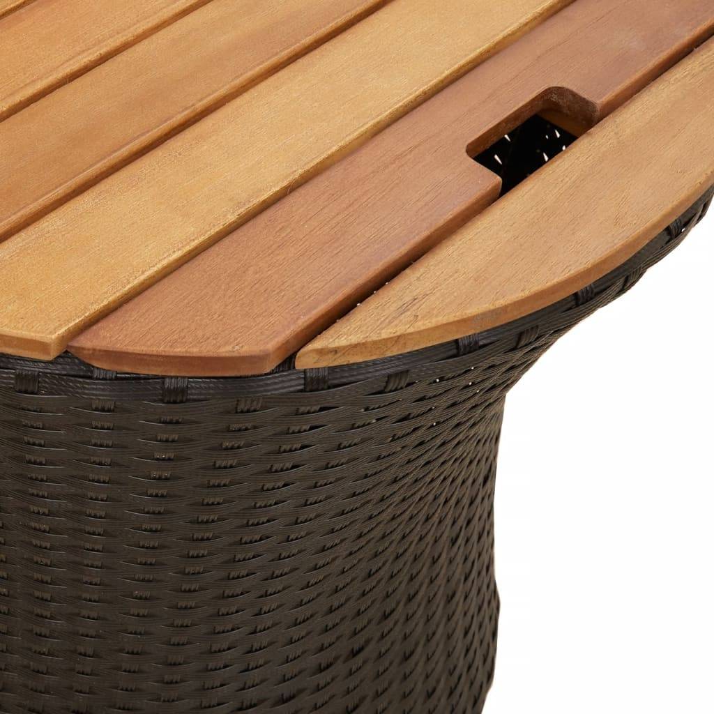 Maison Chic - Lot de 2 Tables d'extérieur - Tables d'appoint de jardin - Tables de jardin dessus en bois noir poly rotin-JU2293 - Image 8