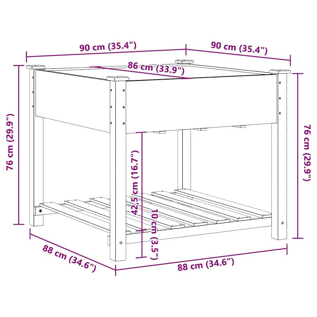 ComfortXL - Carré potager en bois de sapin avec étagère de rangement pour jardin 90cm – ComfortXL Outdoor Living - Image 10