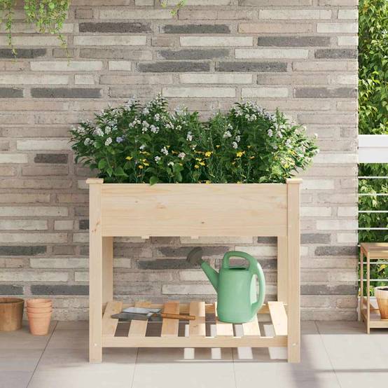 ComfortXL - Carré potager en bois de sapin avec étagère de rangement pour jardin 90cm – ComfortXL Outdoor Living - Image 1