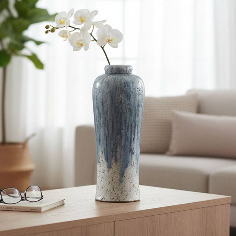 La Grande Prairie - Vase en terre cuite émaillée 21x21x57cm - Image 1