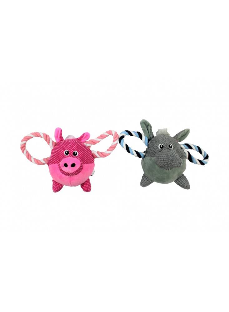 Jouet peluche corde cochon ou éléphant MUTICOLORE - Mon Ami Luki