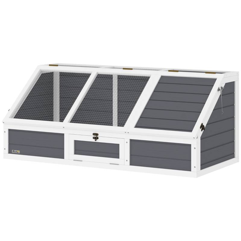 Enclos Tortue Extérieur Bois Sapin Parc Solaire Fond Ouvert 120cm Gris - ComfortXL Pet Living - Image 2
