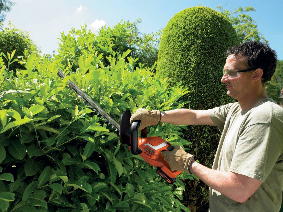 Black & Decker - GTC1845L20-QW Taille-haies sans fil - 45 cm - 18 V - 2 Ah - Ecartement : 18 mm - Seconde poignée et garde transparente - Imagen 4
