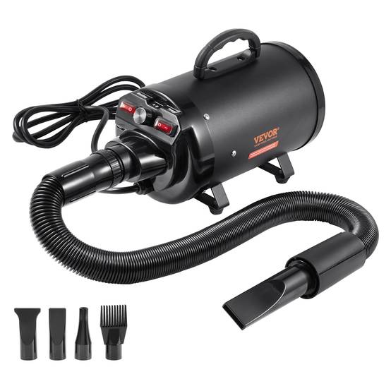 VEVOR Pulseur pour Chien 2000W, Vitesse/Température Réglables, 4 Buses, Tuyau Extensible. - Image 1