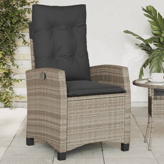 Fauteuils de Jardin Relax Résine Tressée Dossier Inclinable pour Balcon Lot de 2 Gris – ComfortXL Outdoor Living - Image 3