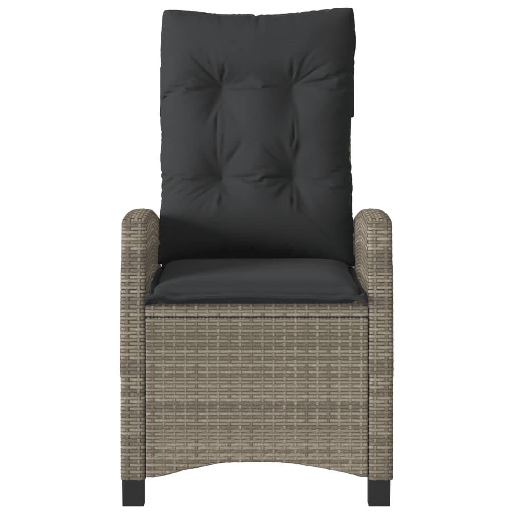 Fauteuils de Jardin Relax Résine Tressée Dossier Inclinable pour Balcon Lot de 2 Gris – ComfortXL Outdoor Living - Image 5