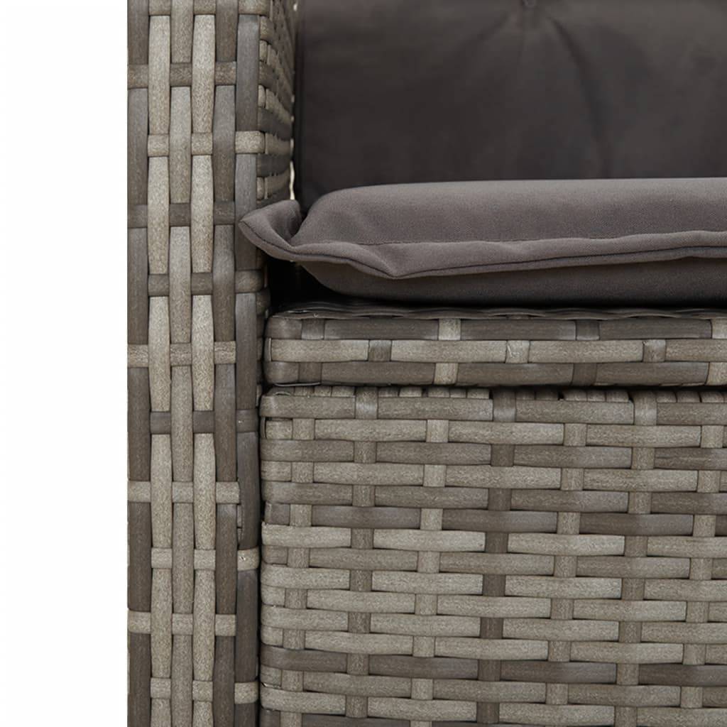Fauteuils de Jardin Relax Résine Tressée Dossier Inclinable pour Balcon Lot de 2 Gris – ComfortXL Outdoor Living - Image 9