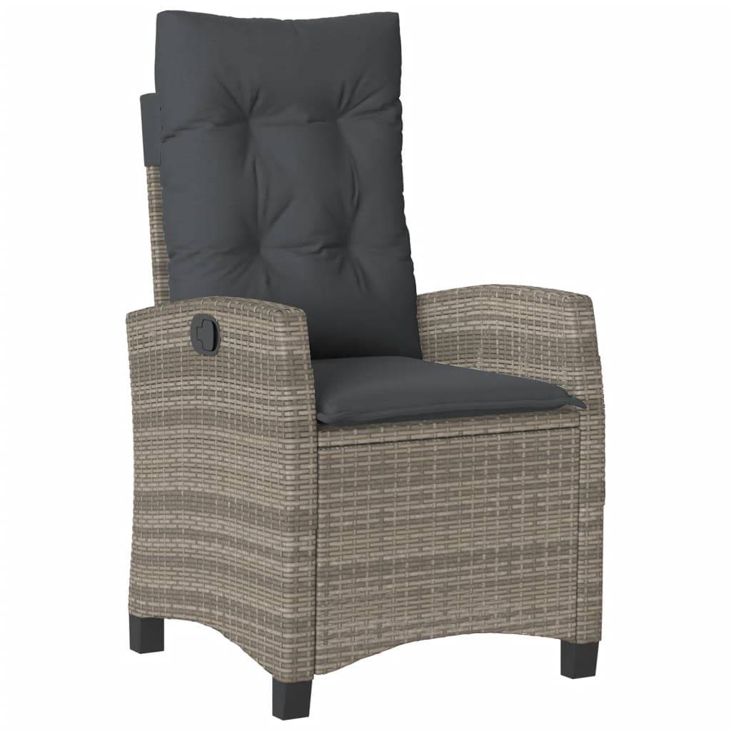 Fauteuils de Jardin Relax Résine Tressée Dossier Inclinable pour Balcon Lot de 2 Gris – ComfortXL Outdoor Living - Image 4