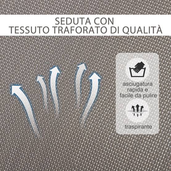 Fauteuil à bascule design acier extérieur assise textéline ergonomique 154x80x84cm gris - ComfortXL Outdoor Living - Image 8
