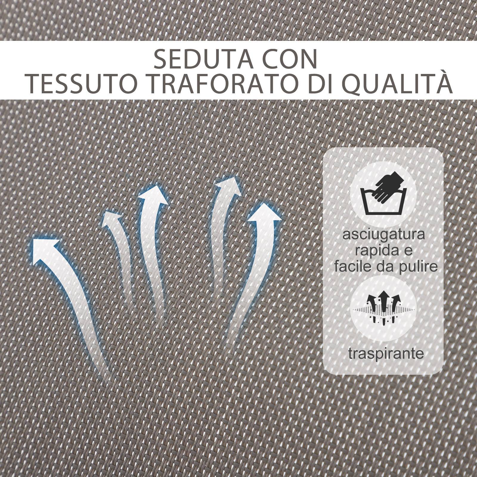 Fauteuil à bascule design acier extérieur assise textéline ergonomique 154x80x84cm gris - ComfortXL Outdoor Living - Image 8