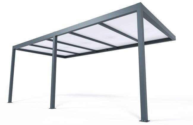 Carport aluminium adossé 3x6 m anthracite Fabriqué en France - Image 3