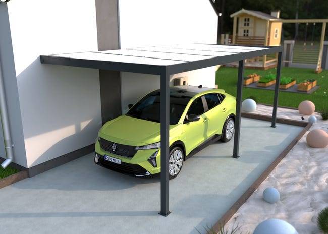 Carport aluminium adossé 3x6 m anthracite Fabriqué en France - Image 2
