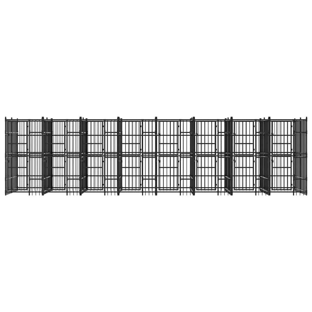 Vidaxl - Chenil d'extérieur pour chiens Acier 14,75 m² vidaXL 3097943 - Imagen 6