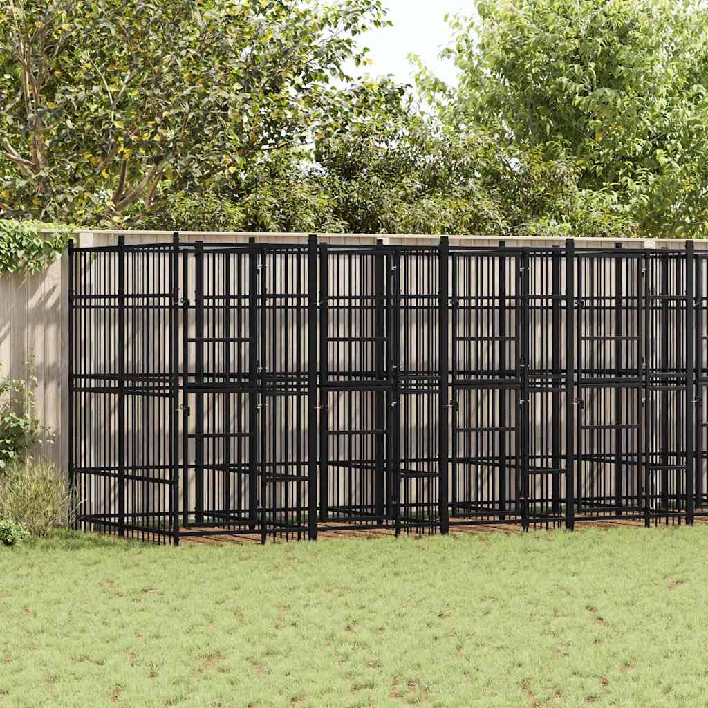 Vidaxl - Chenil d'extérieur pour chiens Acier 14,75 m² vidaXL 3097943 - Imagen 1