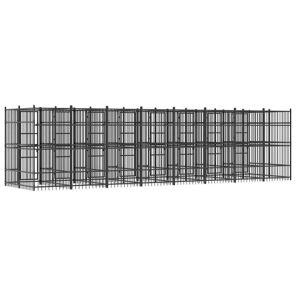 Vidaxl - Chenil d'extérieur pour chiens Acier 14,75 m² vidaXL 3097943 - Imagen 8