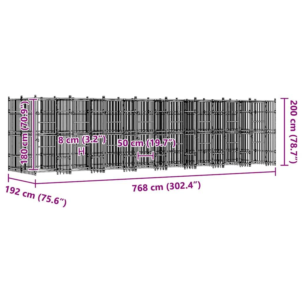 Vidaxl - Chenil d'extérieur pour chiens Acier 14,75 m² vidaXL 3097943 - Imagen 3