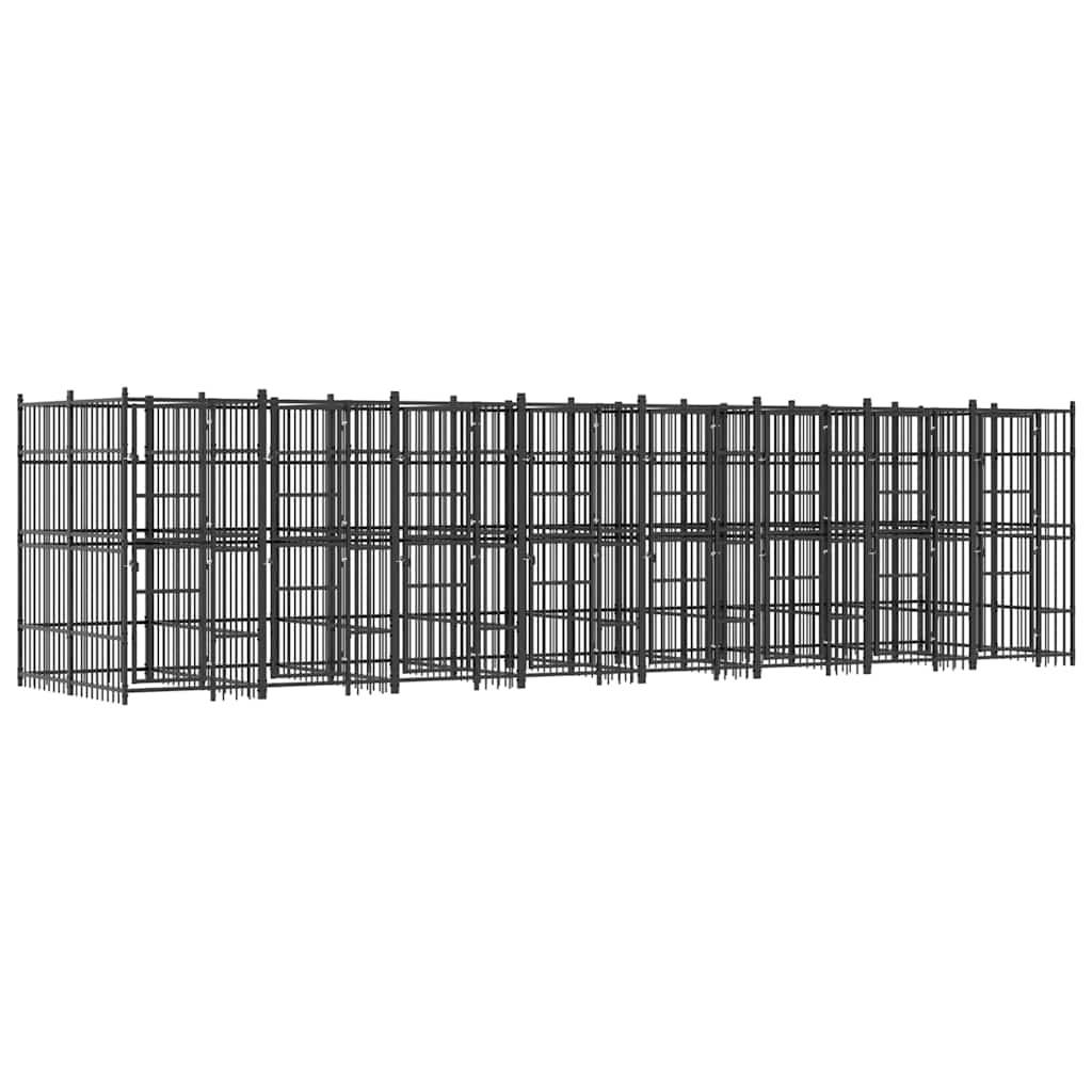Vidaxl - Chenil d'extérieur pour chiens Acier 14,75 m² vidaXL 3097943 - Imagen 2