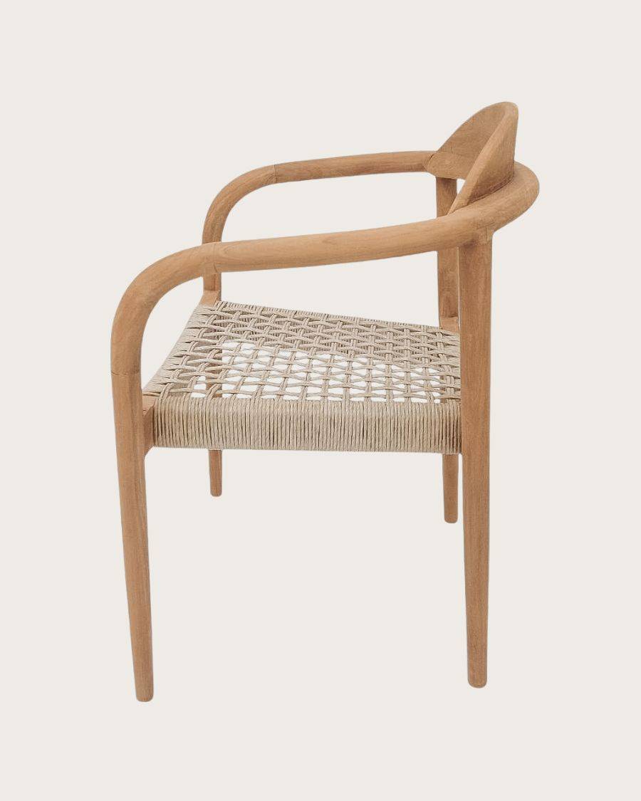 Kima - Lot de 2 chaises Kima en teck massif et corde beige - UNIQKA - Imagen 4
