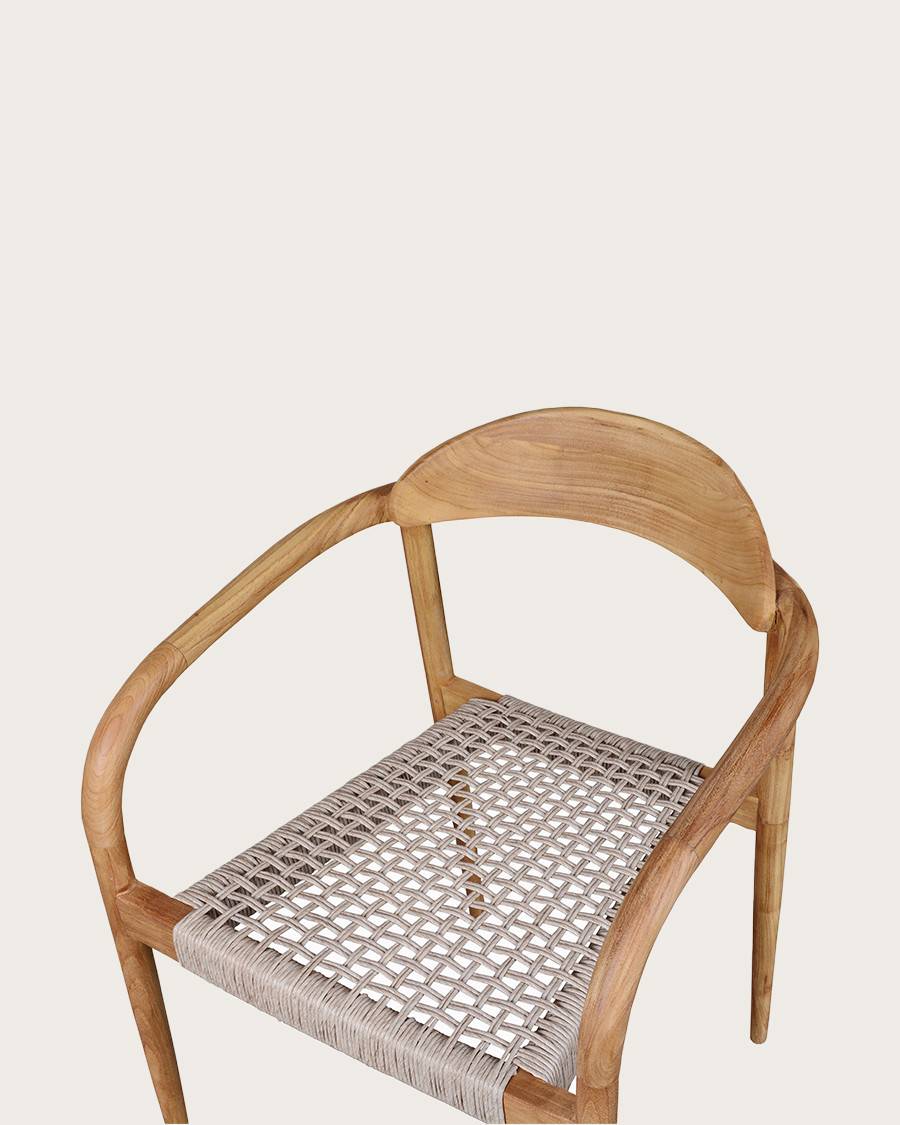 Kima - Lot de 2 chaises Kima en teck massif et corde beige - UNIQKA - Imagen 9