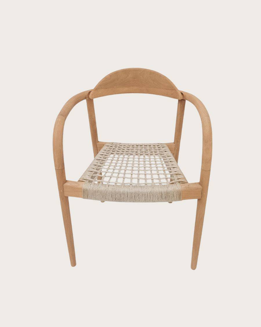 Kima - Lot de 2 chaises Kima en teck massif et corde beige - UNIQKA - Imagen 6