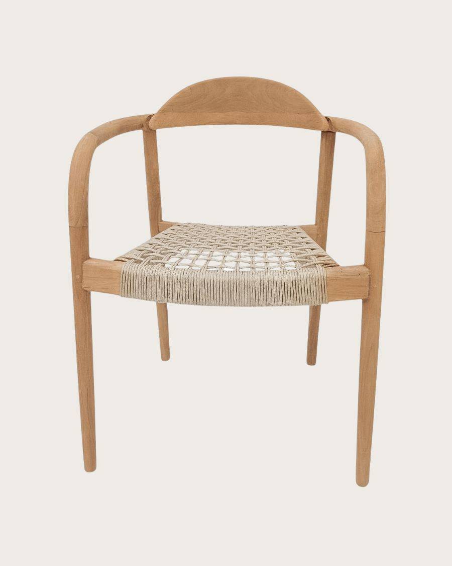 Kima - Lot de 2 chaises Kima en teck massif et corde beige - UNIQKA - Imagen 2