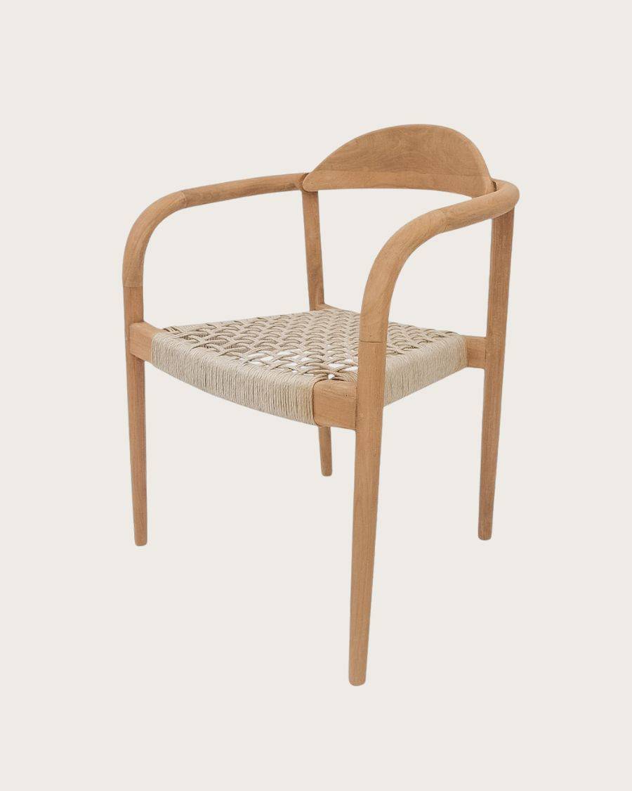 Kima - Lot de 2 chaises Kima en teck massif et corde beige - UNIQKA - Imagen 3