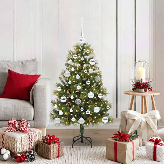 Sapin de Noël | Arbre de Noël artificiel avec branches pliables et cônes 150 cm Maison Chic - Image 2