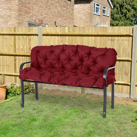 PANGIVO - Coussin de banc 3 places en polyester rouge 150 x 98 x 8 cm - PANGIVO - Image 2