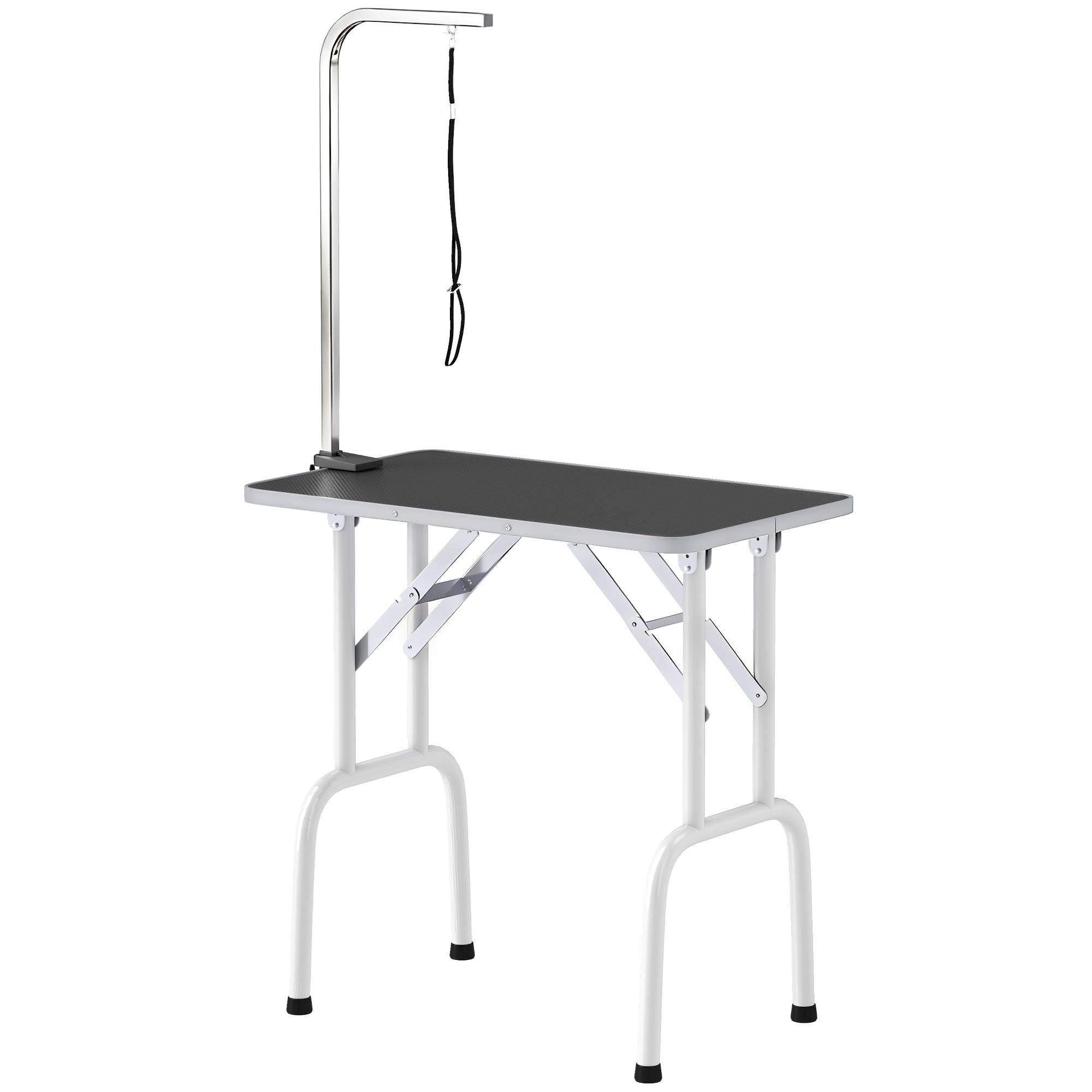 Sans Marque - Table de toilettage pour chien avec sangle, pliable, pieds en acier, plateau antidérapant, 81 x 48,5 x 80 cm, noire - Image 2