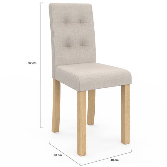 Lot de 6 chaises POLGA capitonnées beiges pour salle à manger - Image 5