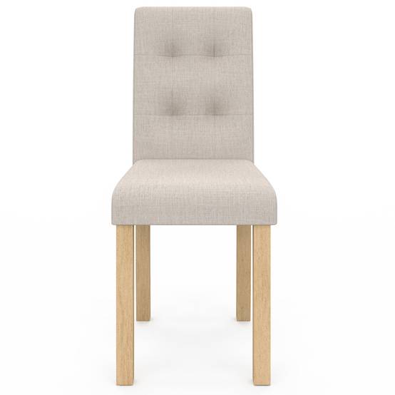 Lot de 6 chaises POLGA capitonnées beiges pour salle à manger - Image 3