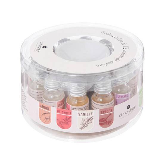 Brûle-Parfum & 12 Flacons d'Huiles 10ml Blanc - Image 2