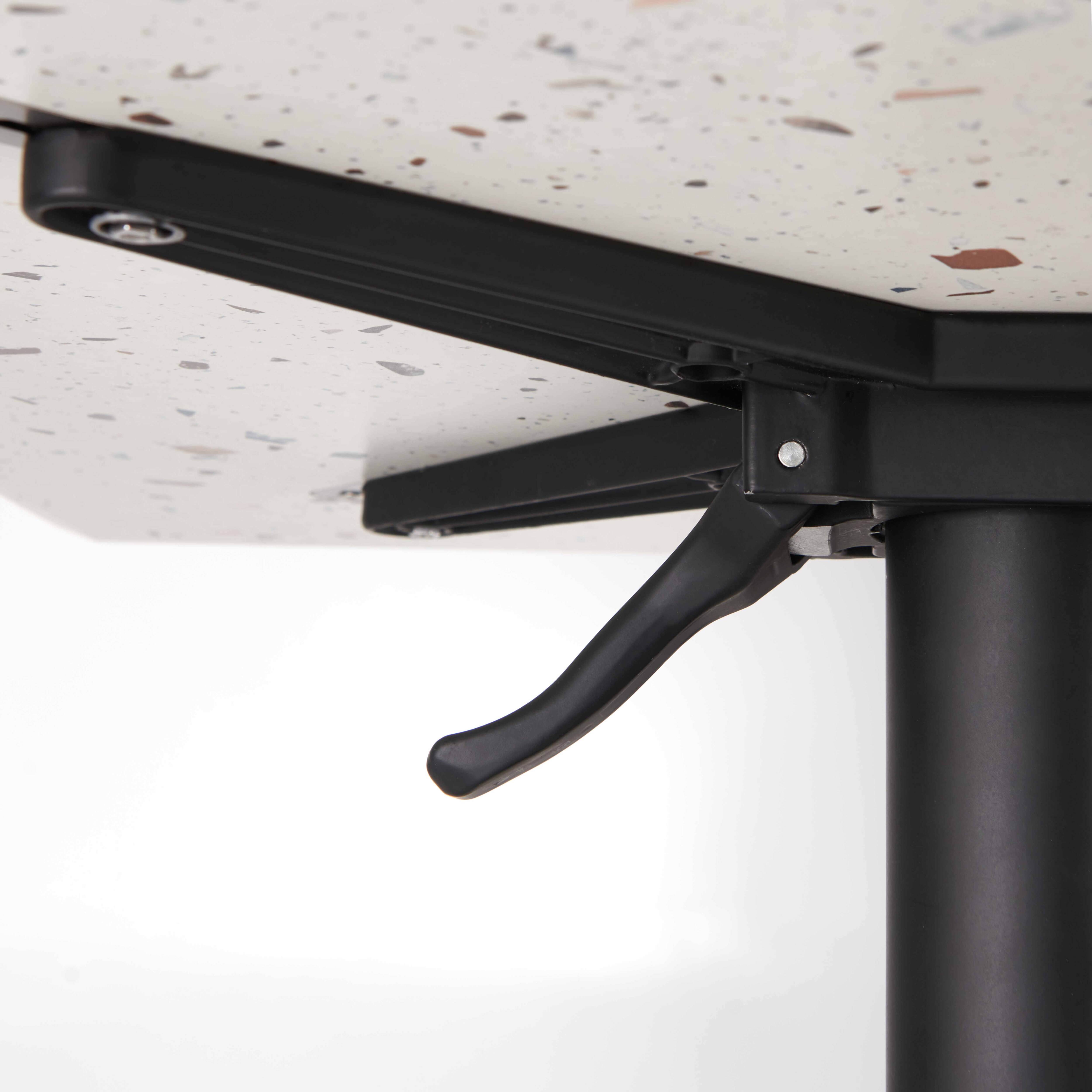 Oviala - Ensemble table de terrasse stratifié terrazzo et 2 fauteuils taupe - Oviala - Imagen 5