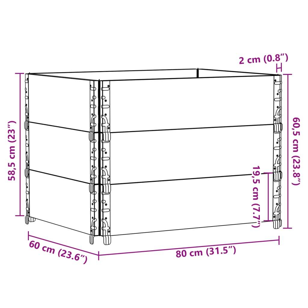 Maison Chic - Jardinière, Bac à fleurs, Pot de fleurs marron 80x60 cm bois massif de pin - Imagen 8